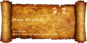 Huss Kristóf névjegykártya